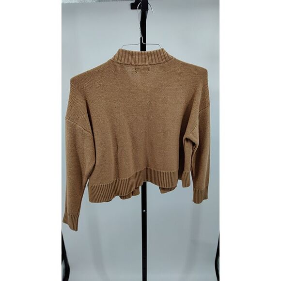 Quince 100% Organic Cotton Cropped Cardigan Camel Top S - Picture 3 of 3